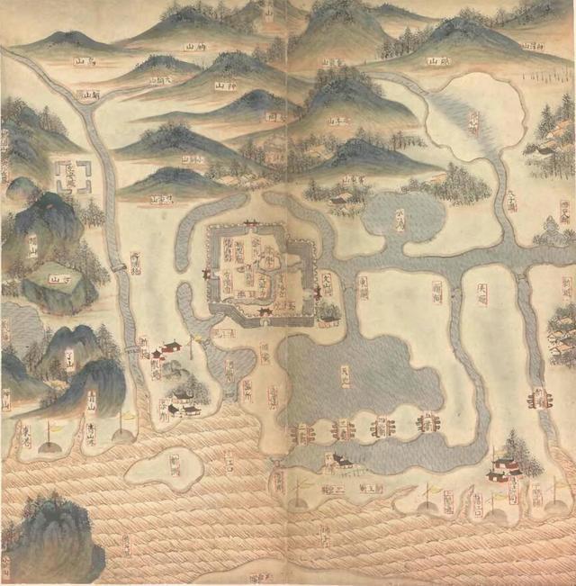 420多年前的明朝珍贵古地图，扬州风景尽收眼底，可惜被美国收藏