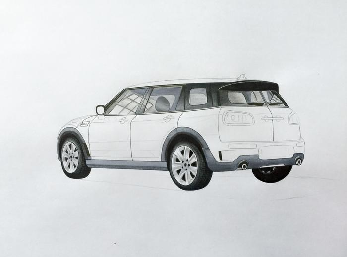 手绘MINI CLUBMAN五彩萌马