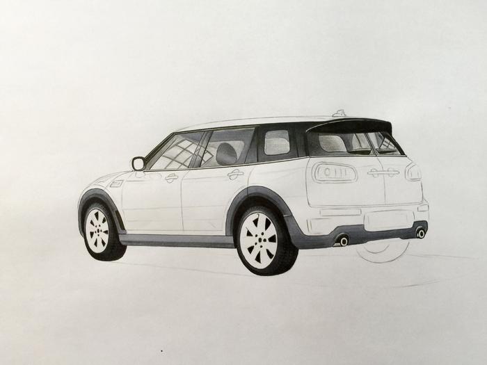 手绘MINI CLUBMAN五彩萌马