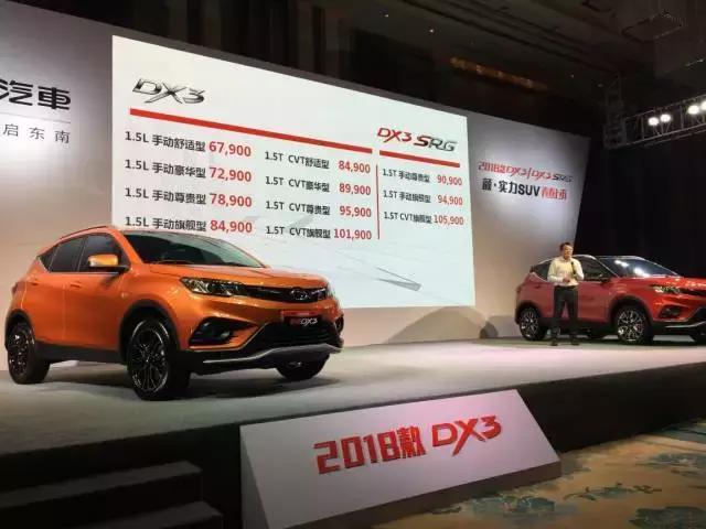 加量不加价 2018款东南DX3 6.79万上市 再掀橙色风暴