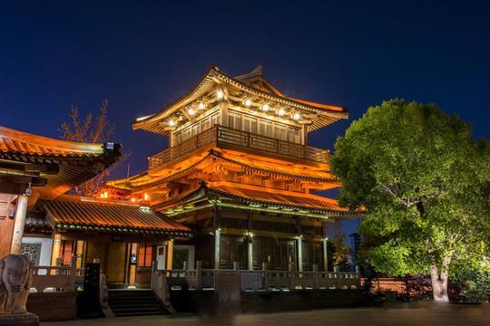 杭州香积寺古建筑夜景照明设计：光芒万丈佛光普照的视觉效果！