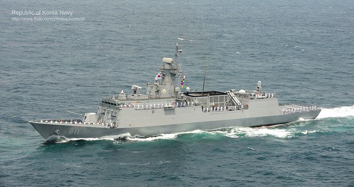 韩国海军接收第一艘大邱级导弹护卫舰 号称韩国海军的056