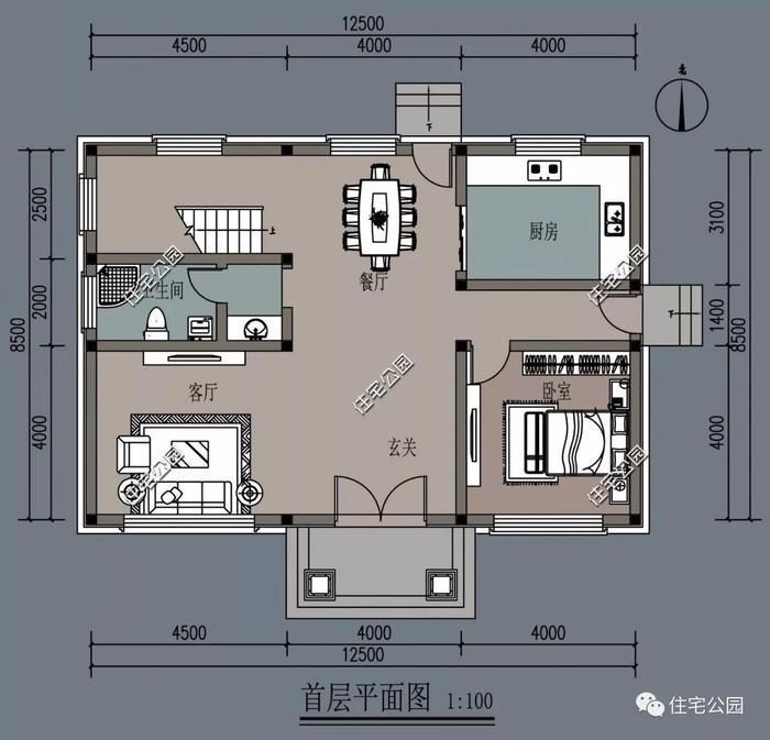 8x12米农村别墅，经典外观50年不过时，预算30万2种布局哪个好？