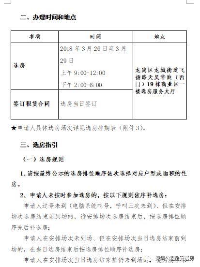 龙岗2017年第三批区级公租房终审公示及选房