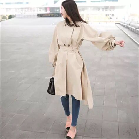风衣外套搭配就选收腰款,无论长短准没错