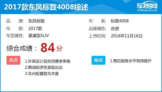 2017款东风标致4008完全评价报告！