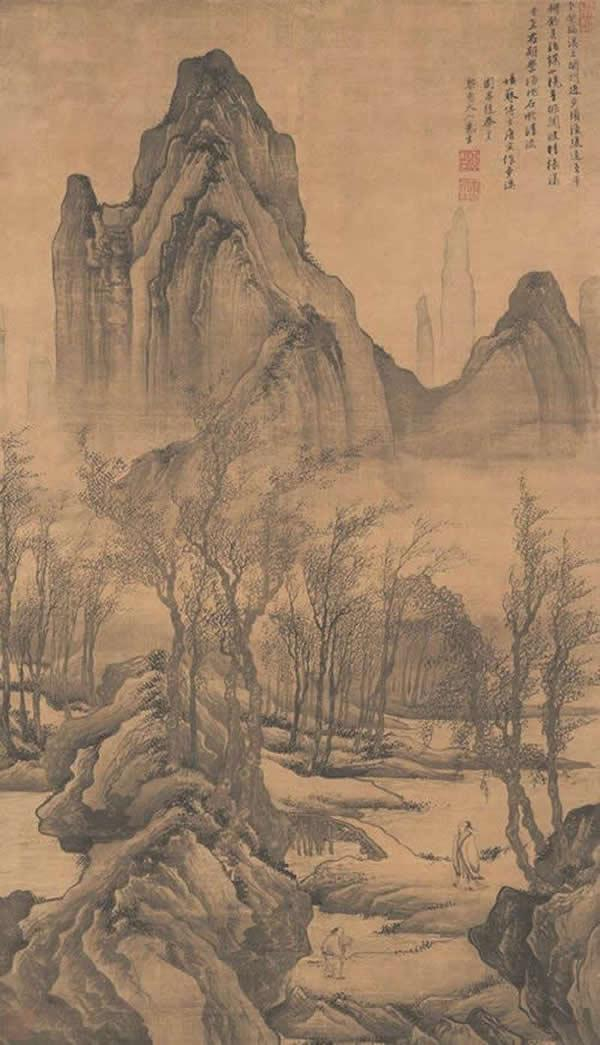 中国美術『 唐寅  唐伯虎  山水 』 中国明代山水画家 a03# 明代唐寅唐伯虎山水人物画古代高清国画图片保存- 知乎