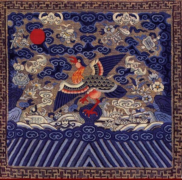 清朝官服上的方形图案称为补子，补子分为文、武两种，此组为文官