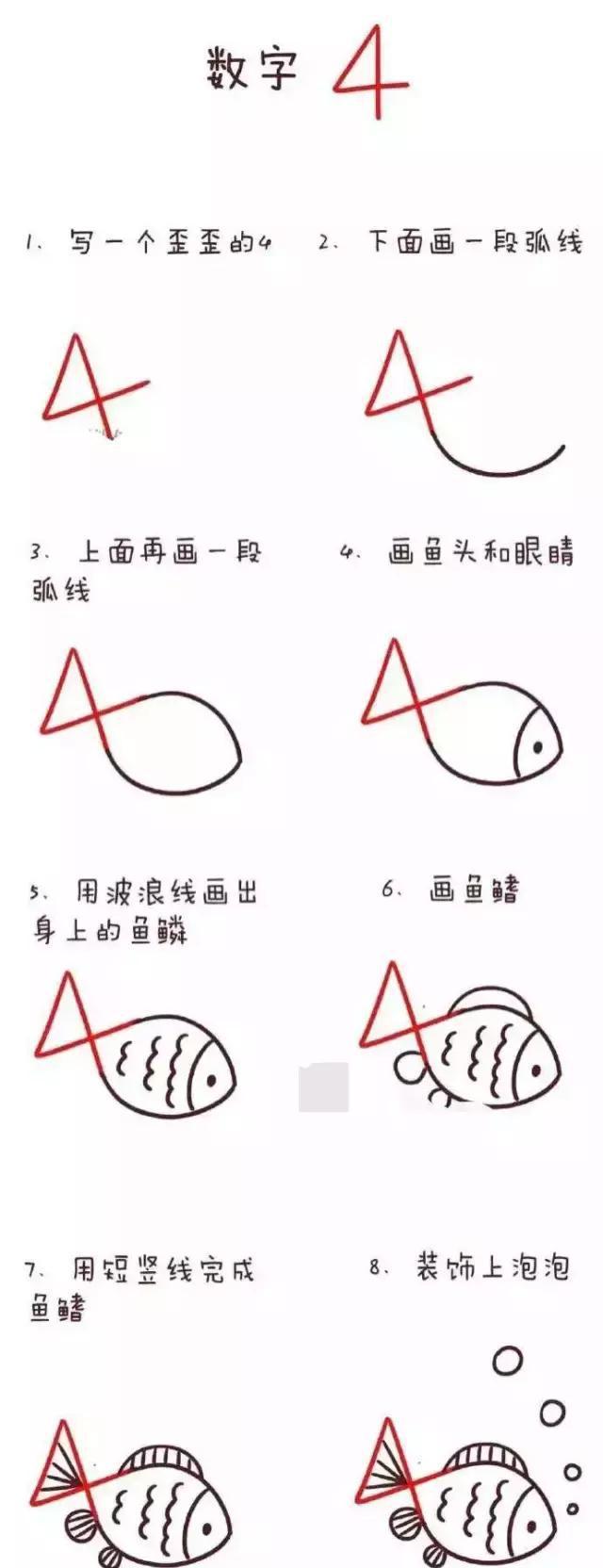 数字1到10的简笔画教程，宝宝玩一遍就上手了！