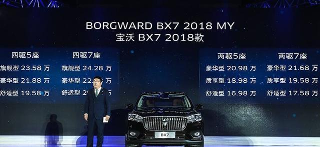 2018款宝沃BX7上市仅售16.98万起