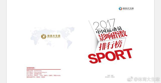 2017中国运动员影响力排行榜出炉！张继科一哥、朱婷一姐