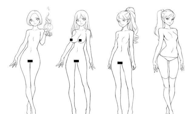 《影子漫画》女生不穿衣服，形体动态线稿画法展示