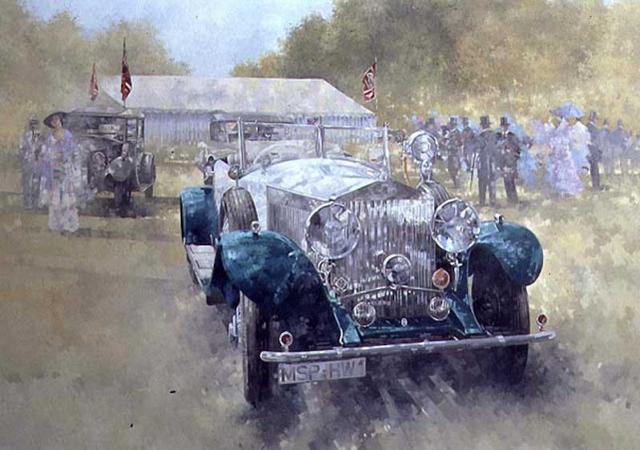 英国水彩画家彼得米勒水彩画中的老爷车