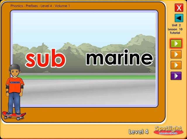 美国小学英语4级2单元10课自然拼读构词法词汇前缀