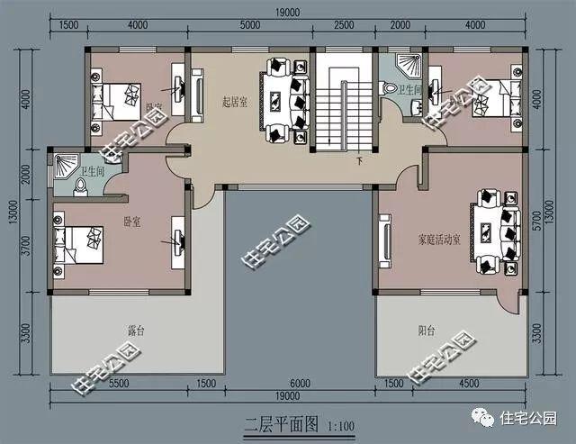 21x13米现代三合院，外观加布局共12种组合，6室3厅带堂屋最好？