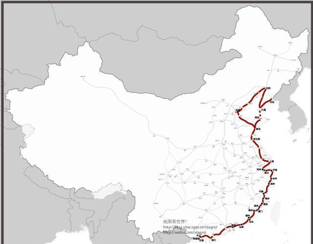 八纵八横高铁线路示意图（16幅分图）