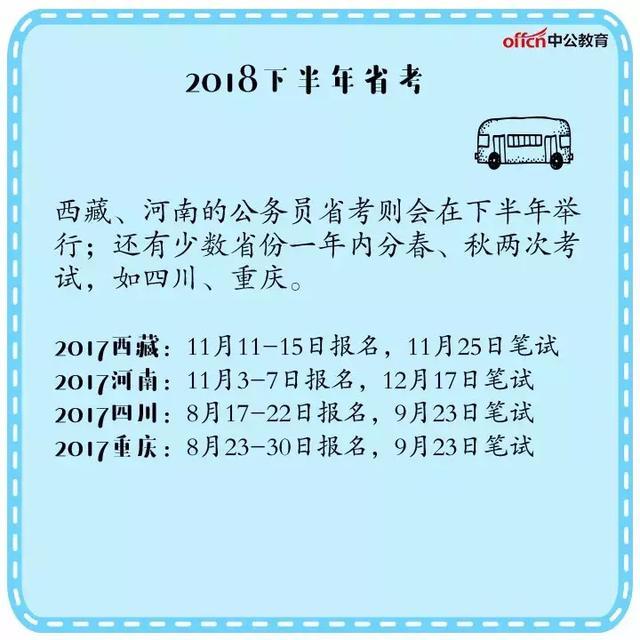 注意：2018各省公务员考试时间表出炉！湖南4月笔试