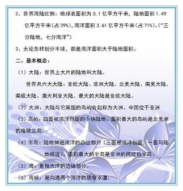 初中生物、地理考点全汇总，老师都收藏做教材，抄一份拿满分！