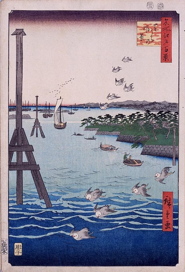 日本浮世绘海景：江户艺妓陪你去海边看小胖子“花