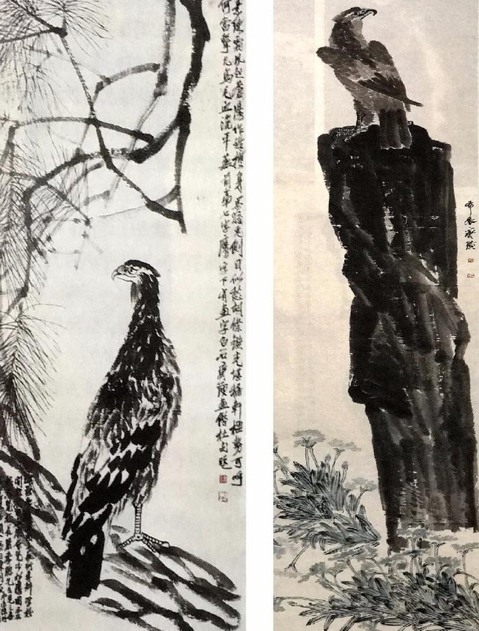 齐白石国画精品欣赏：《英雄独立》《松鹰图》