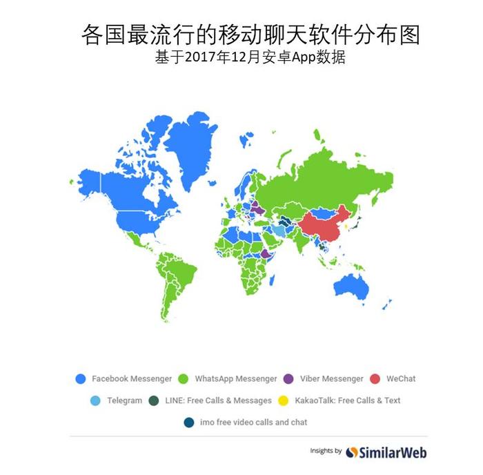 全球移动聊天软件分布地图