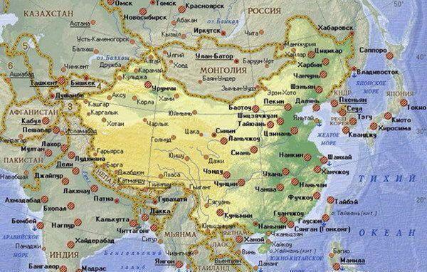 世界各国的中国地图, 来看看老外都标注了哪些中国城市?