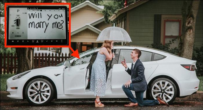 这可能是特斯拉Model 3最浪漫的功能：一位车主用它求婚成功了