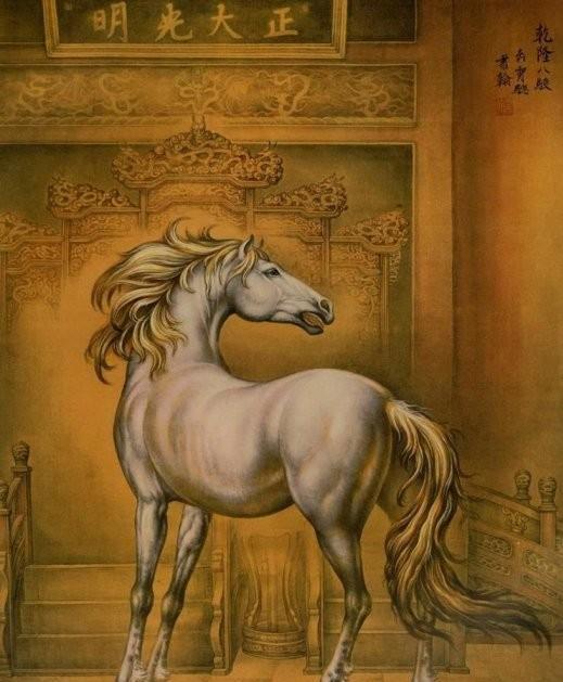 名画赏析：《乾隆八骏图》马的背景竟然是正大光明匾额