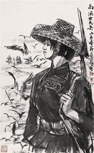 早期女民兵题材美术作品赏析：飒爽英姿五尺枪，不爱红装爱武装