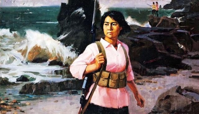 早期女民兵题材美术作品赏析：飒爽英姿五尺枪，不爱红装爱武装