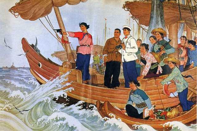 早期女民兵题材美术作品赏析：飒爽英姿五尺枪，不爱红装爱武装
