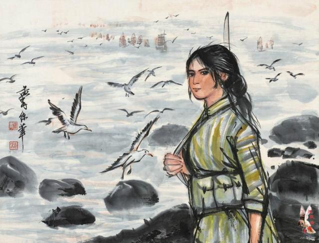早期女民兵题材美术作品赏析：飒爽英姿五尺枪，不爱红装爱武装