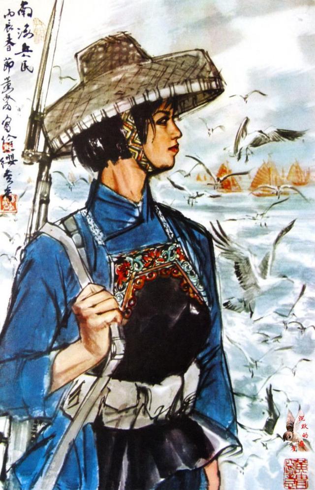 早期女民兵题材美术作品赏析：飒爽英姿五尺枪，不爱红装爱武装