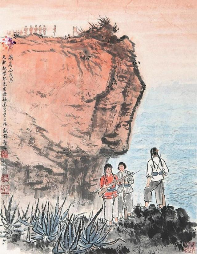 早期女民兵题材美术作品赏析：飒爽英姿五尺枪，不爱红装爱武装