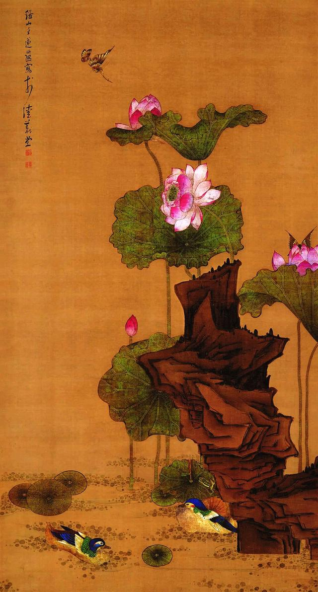 明，陈洪绶《荷花鸳鸯图》欣赏_新浪新闻