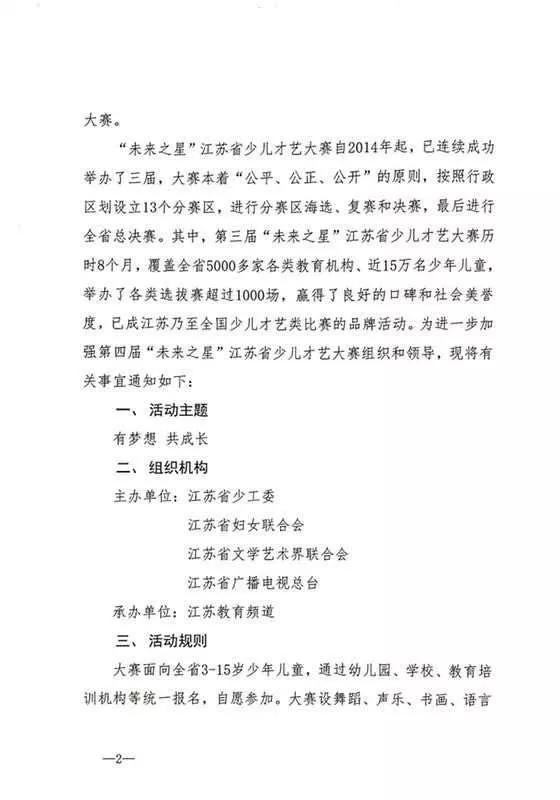 “未来之星”江苏省少儿才艺大赛，丹阳分赛区报名啦！