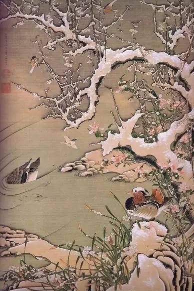 日本著名画家画的中国花鸟画