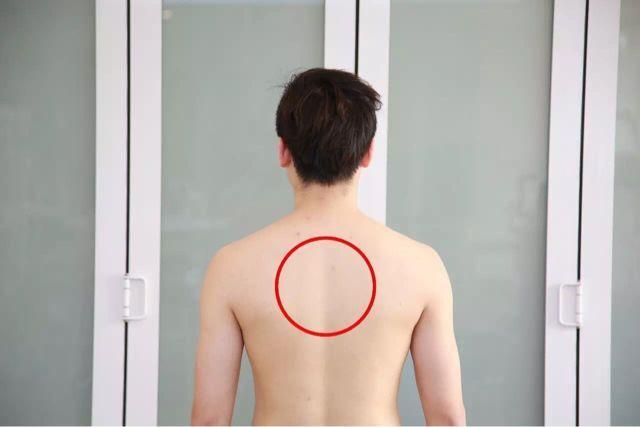 2、手臂向前抬起时,观察肩胛骨内侧缘是否翘起