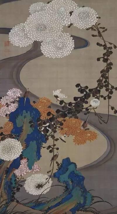 日本著名画家画的中国花鸟画