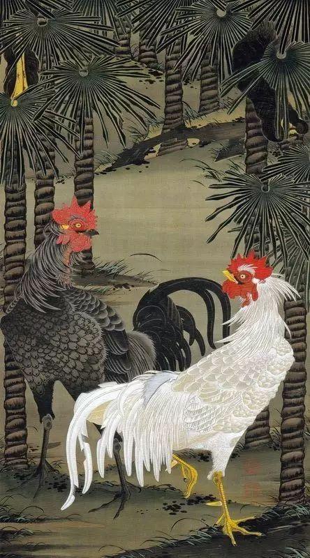 日本著名画家画的中国花鸟画