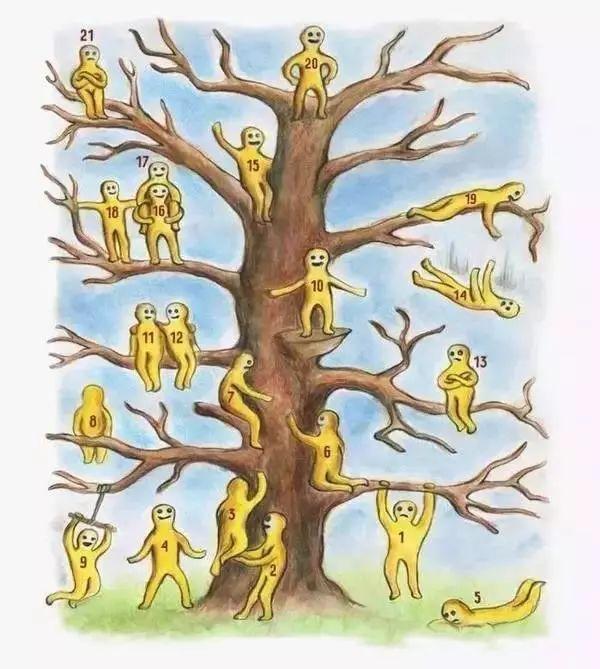 超火的心理测试：21个挂在树上的人，哪个是你？准到爆
