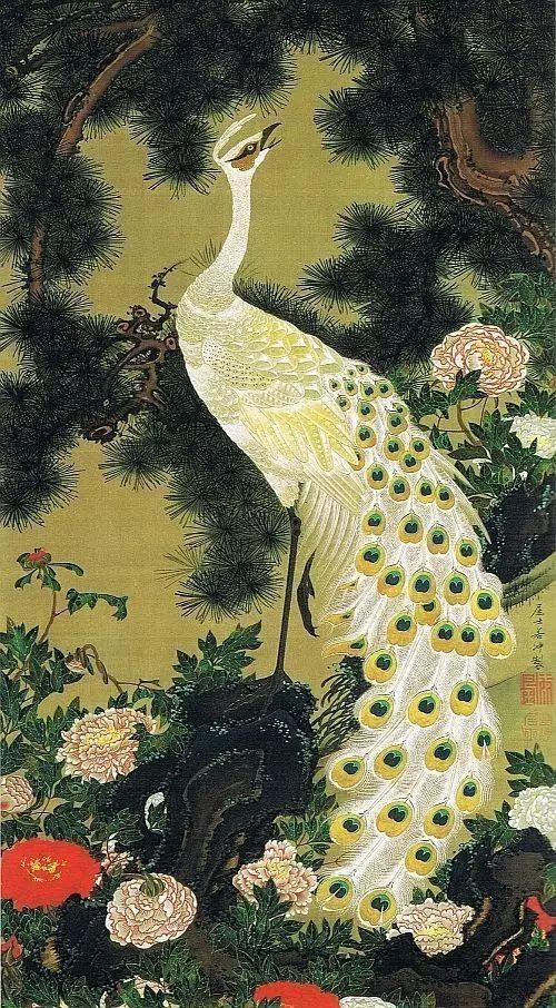 日本著名画家画的中国花鸟画