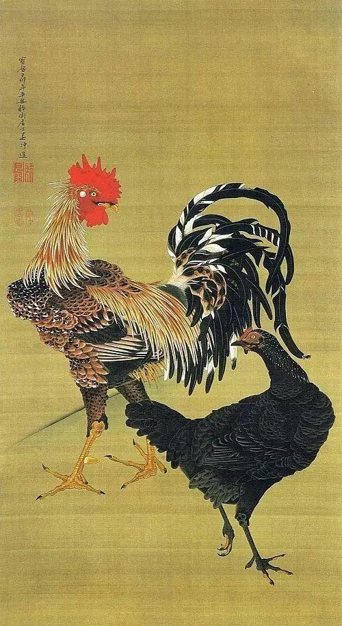 日本著名画家画的中国花鸟画