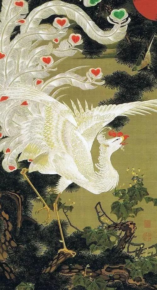 日本著名画家画的中国花鸟画