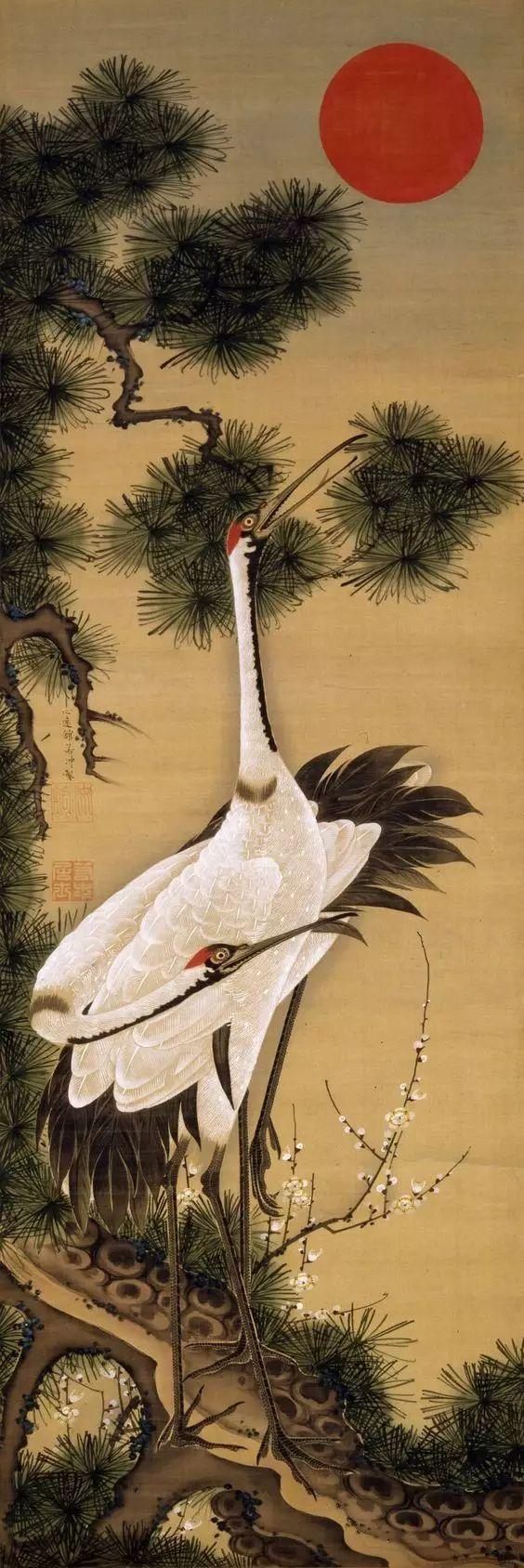 日本著名画家画的中国花鸟画