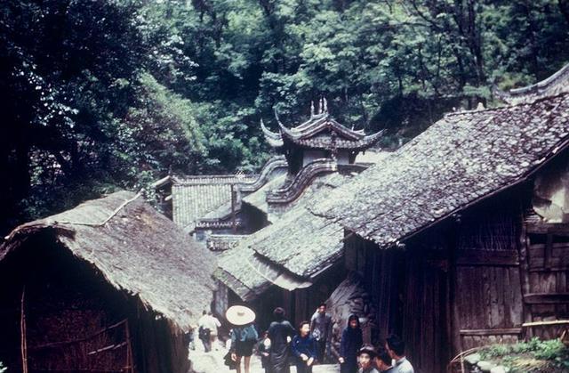 老照片：天府之源灌县1944年，都江堰安澜索桥