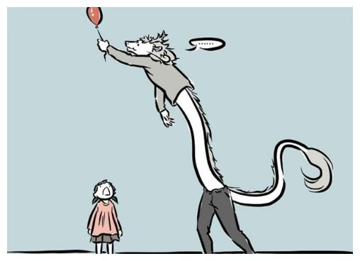 神话漫画：龙王三太子敖烈，帮小女孩抓气球，不小心现原形！