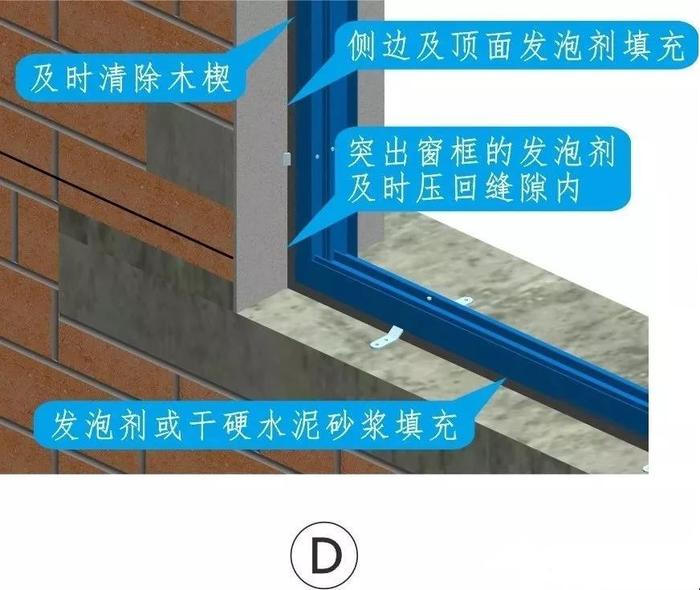 BIM3D做法技术交底，外墙窗安装（无副框）做法施工工艺