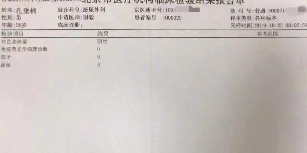 孔垂楠被曝私生活混乱染病和吸毒，本尊公开体检单，全部阴性