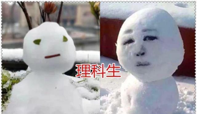 同样是“堆雪人”，文科生可爱，理科生普通，美术生太“秀”了